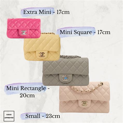 chanel classic bag small size|chanel bag sizes and prices.